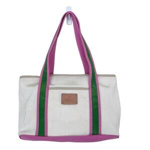 The Sak White Green Pink Shoulder Tote Bag
